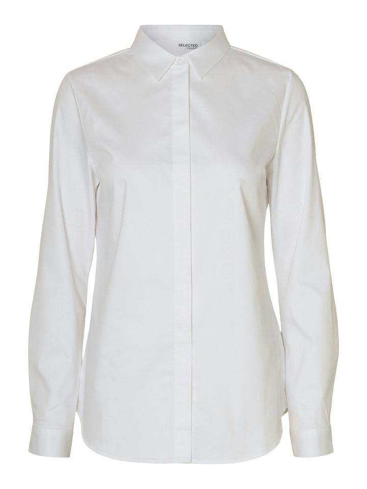 Romie Ls Fitted Shirt Bright White | Skjorter og bluser | Smuk - Dameklær på nett