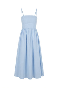 Rose Midi Dress Blue Stripe