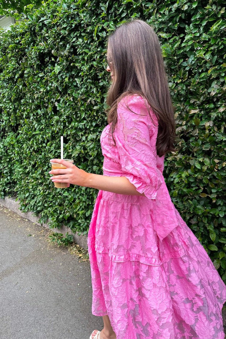 Sadie 3/4 Midi Dress B Rosebloom | Kjoler | Smuk - Dameklær på nett