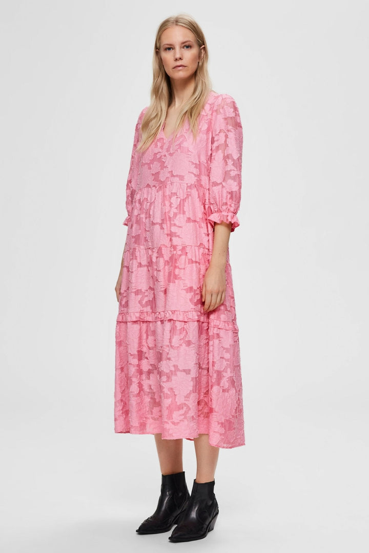 Sadie 3/4 Midi Dress B Rosebloom | Kjoler | Smuk - Dameklær på nett