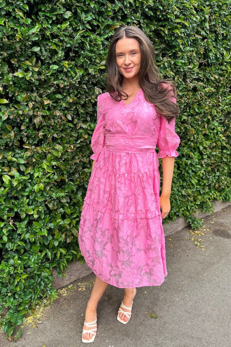 Sadie 3/4 Midi Dress B Rosebloom | Kjoler | Smuk - Dameklær på nett