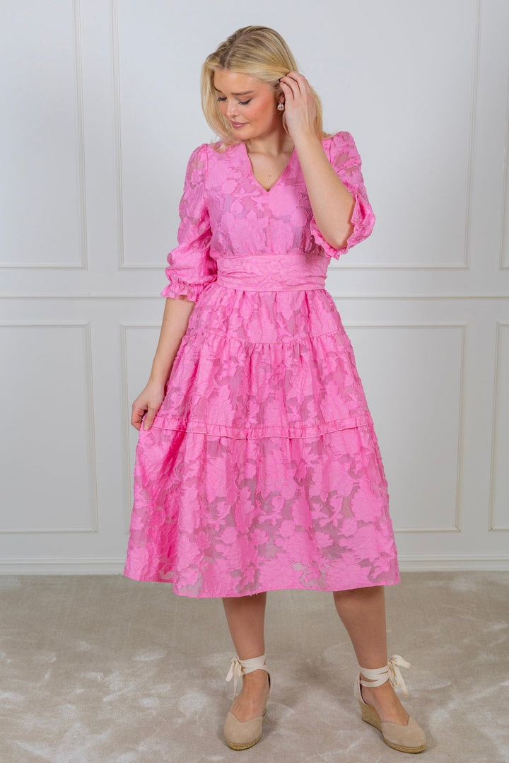 Sadie 3/4 Midi Dress B Rosebloom | Kjoler | Smuk - Dameklær på nett