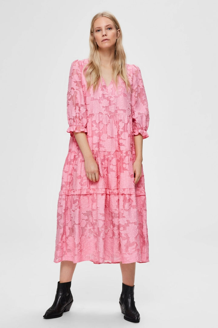 Sadie 3/4 Midi Dress B Rosebloom | Kjoler | Smuk - Dameklær på nett
