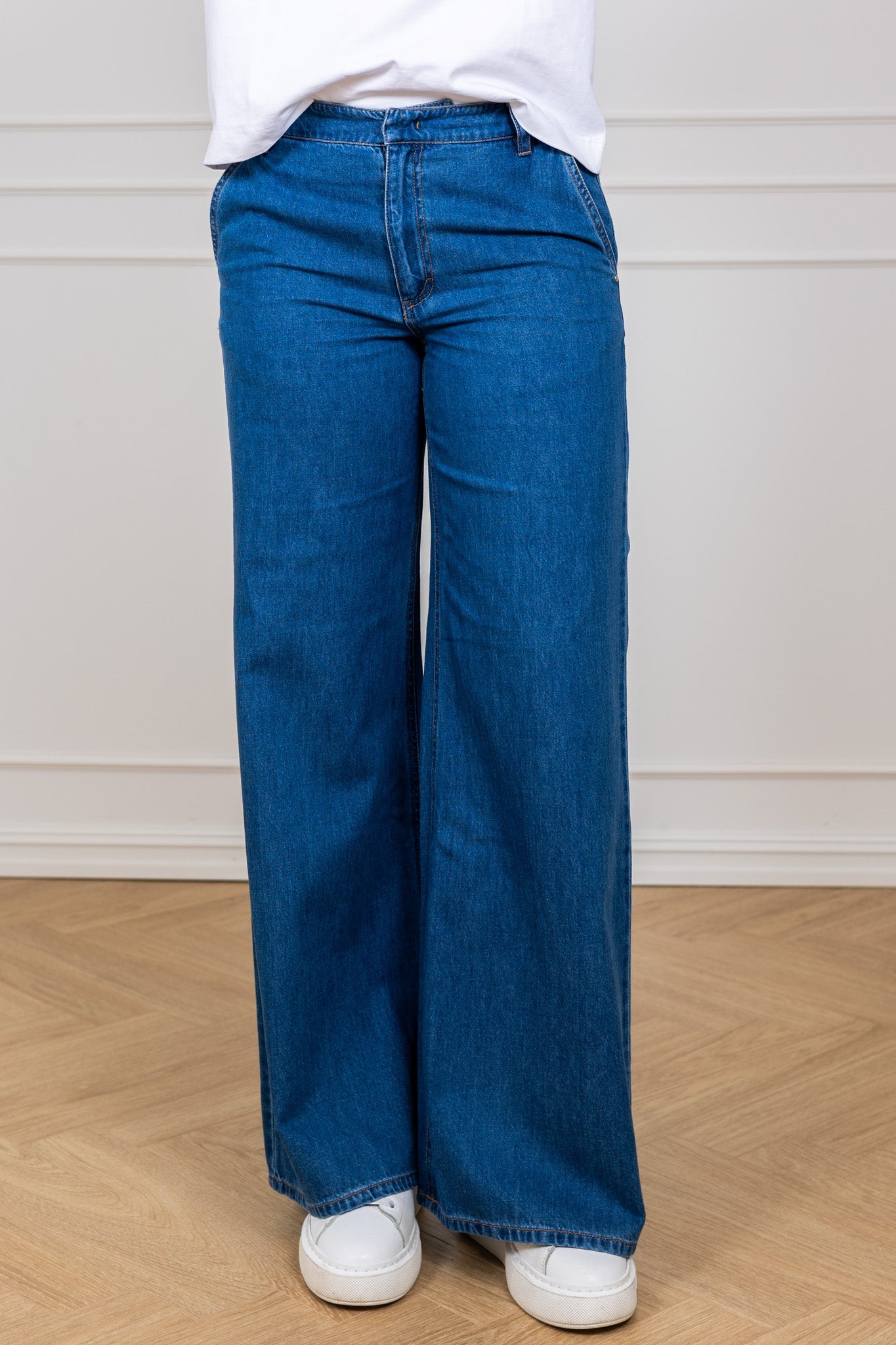 Part Two - Safinas Pants Medium Blue Denim - Smuk