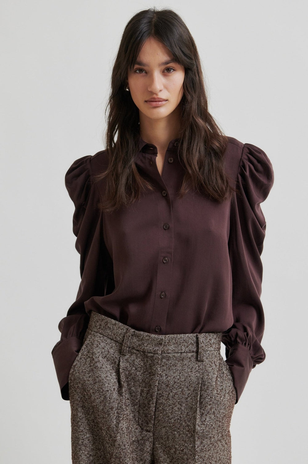 Samanta Shirt Chocolate Plum | Skjorter og bluser | Smuk - Dameklær på nett