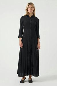Savanna Long Shirt Dress Black
