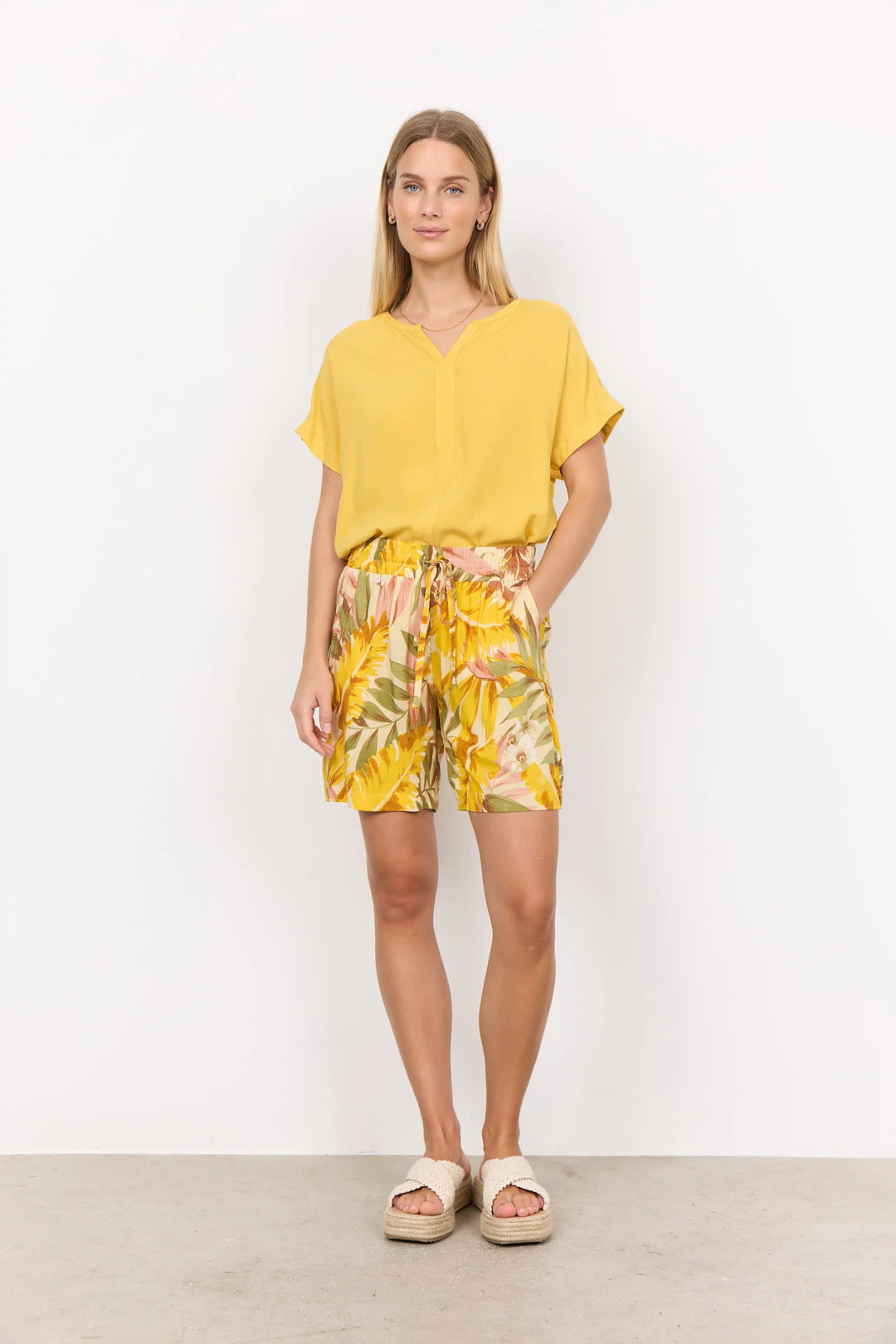 Sc-Elyse 3-C Golden Yellow Combi | Shorts | Smuk - Dameklær på nett