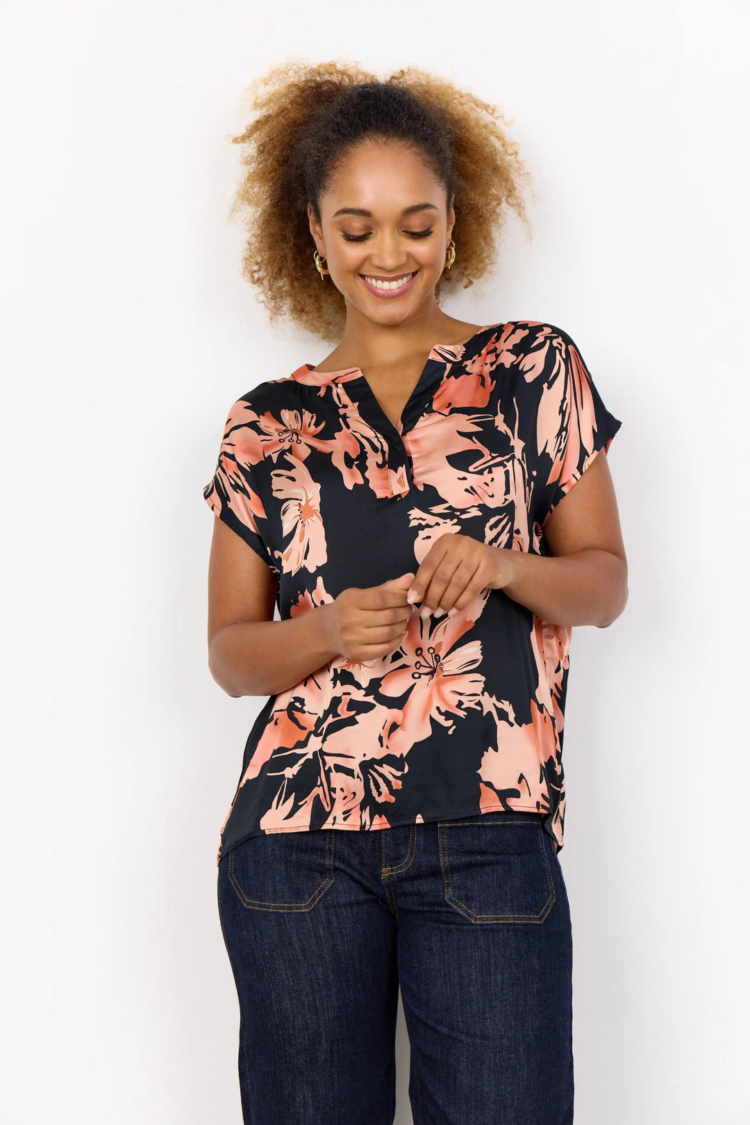 Sc - Peach 1 Peach Pink Combi | Skjorter og bluser | Smuk - Dameklær på nett