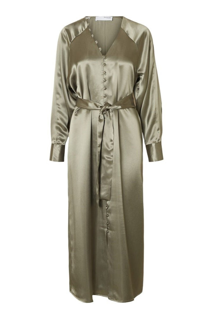 Selma Ls Ankle Dress Vetiver | Kjoler | Smuk - Dameklær på nett