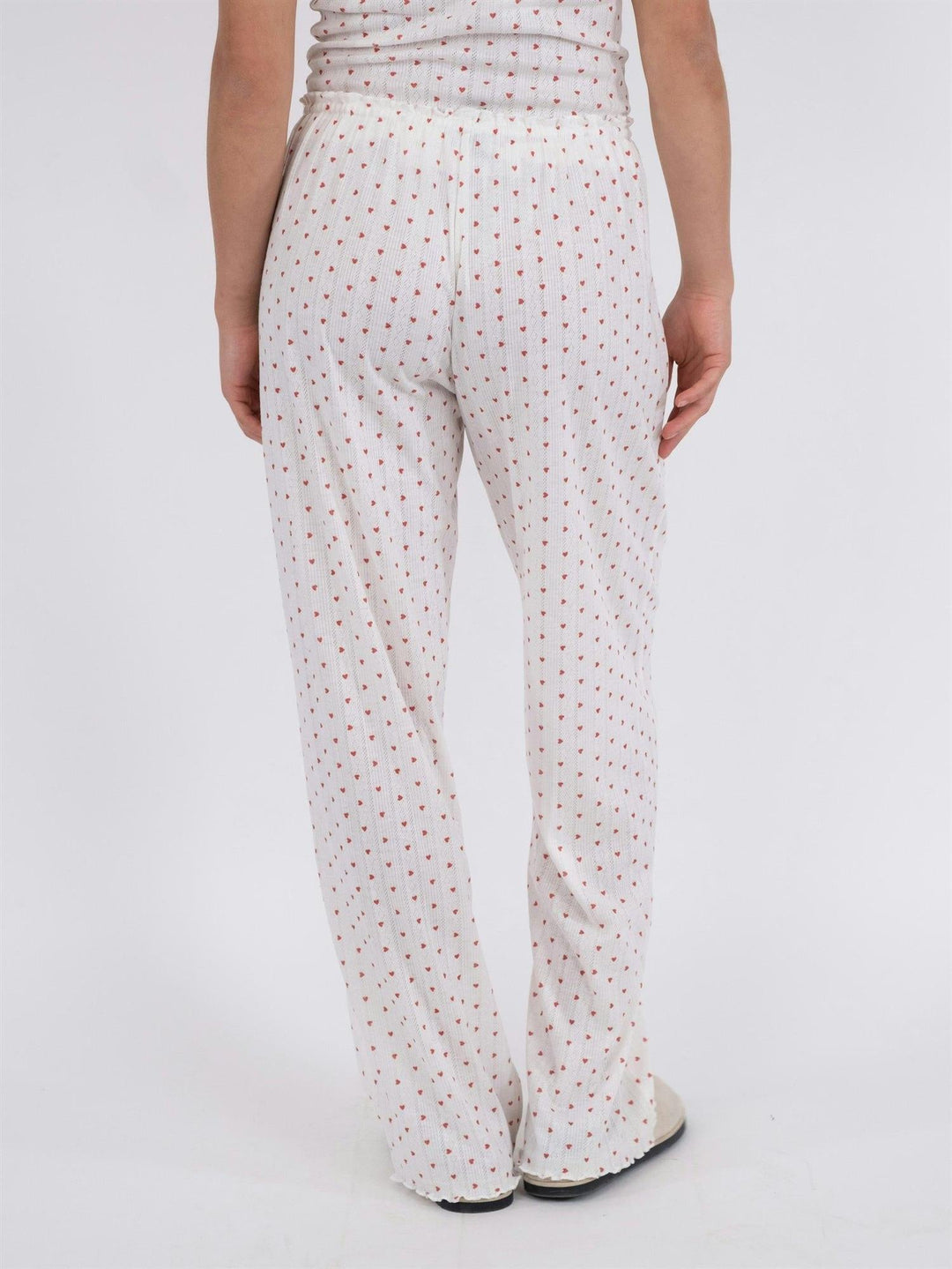Serafina Pointelle Heart Pants White | Bukser | Smuk - Dameklær på nett