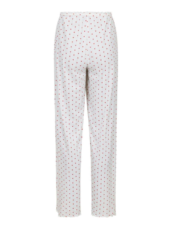 Serafina Pointelle Heart Pants White | Bukser | Smuk - Dameklær på nett