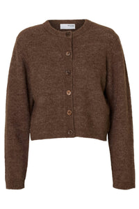 Sia Ras Ls Knit Cropped Cardigan Fungi