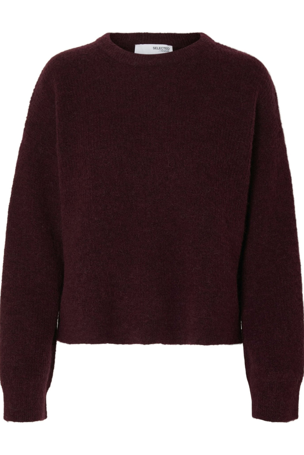 Sia Ras Ls Knit New O - Neck Fig Melange | Genser | Smuk - Dameklær på nett