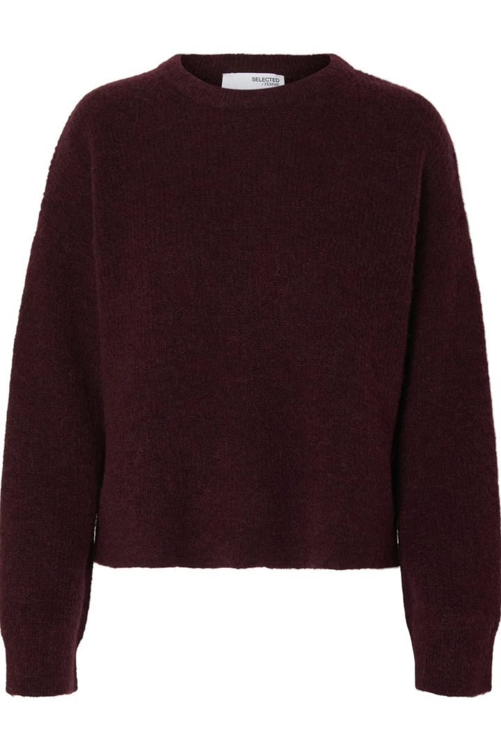 Sia Ras Ls Knit New O - Neck Fig Melange | Genser | Smuk - Dameklær på nett
