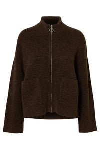 Sia Ras Ls Knit Zipper Cardigan Delicioso Melange