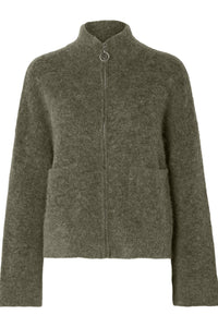 Sia Ras Ls Knit Zipper Cardigan Kalamata Melange