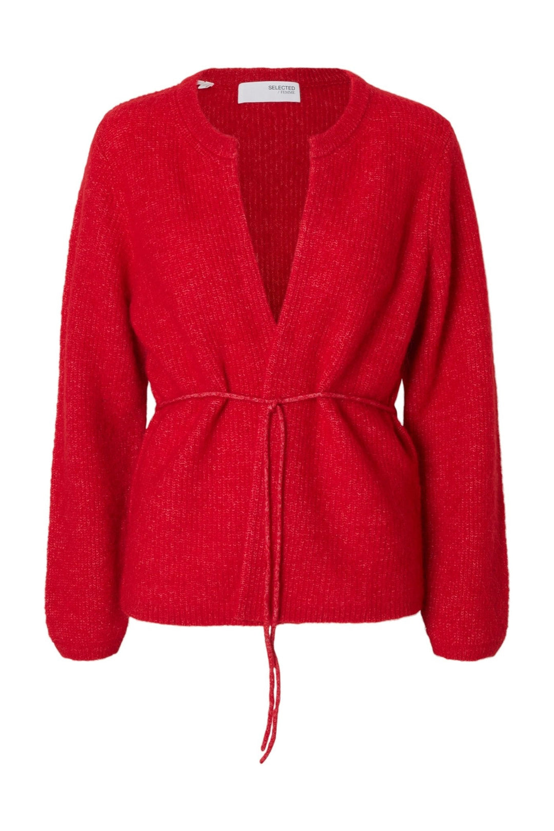 Sia Ras Ls Knitelt Cardigan Equestrian Red Melange | Genser | Smuk - Dameklær på nett
