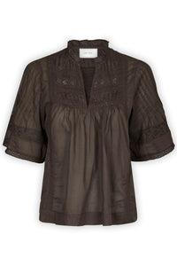 Siama S Voile Blouse Dark Brown