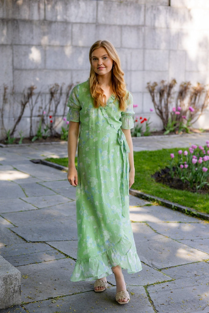 Sissy Maxi Dress Green Blossom | Kjoler | Smuk - Dameklær på nett
