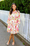 Somelli Ls Shirt Dress Birch Red Flower
