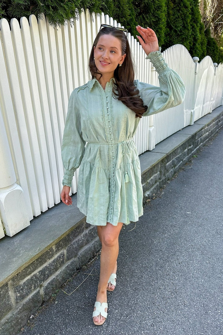 Somelli Ls Shirt Dress Frosty Green | Kjoler | Smuk - Dameklær på nett