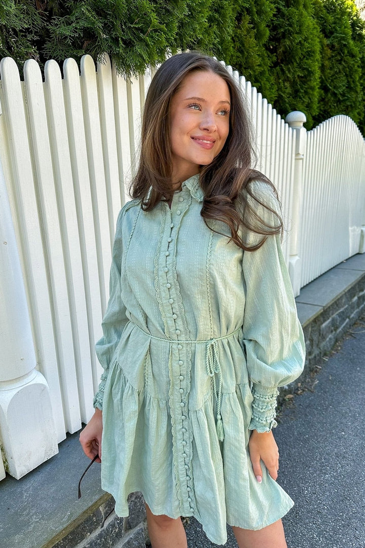 Somelli Ls Shirt Dress Frosty Green | Kjoler | Smuk - Dameklær på nett
