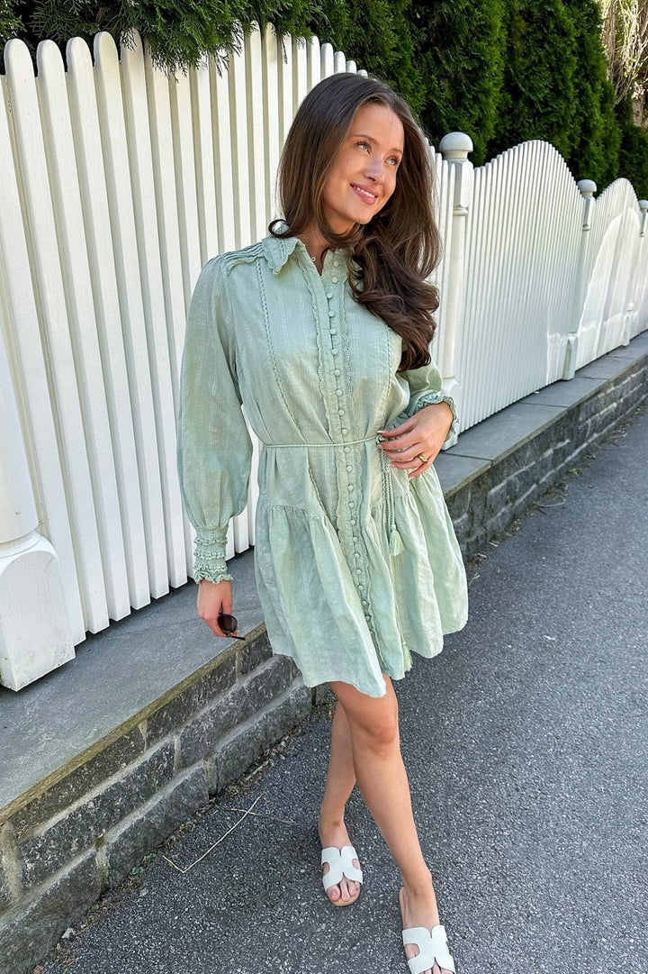 Somelli Ls Shirt Dress Frosty Green | Kjoler | Smuk - Dameklær på nett