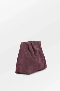 Suede Clutch Bag Maroon Brown