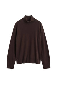 Superfine Lambswool Mockneck Deep Brown