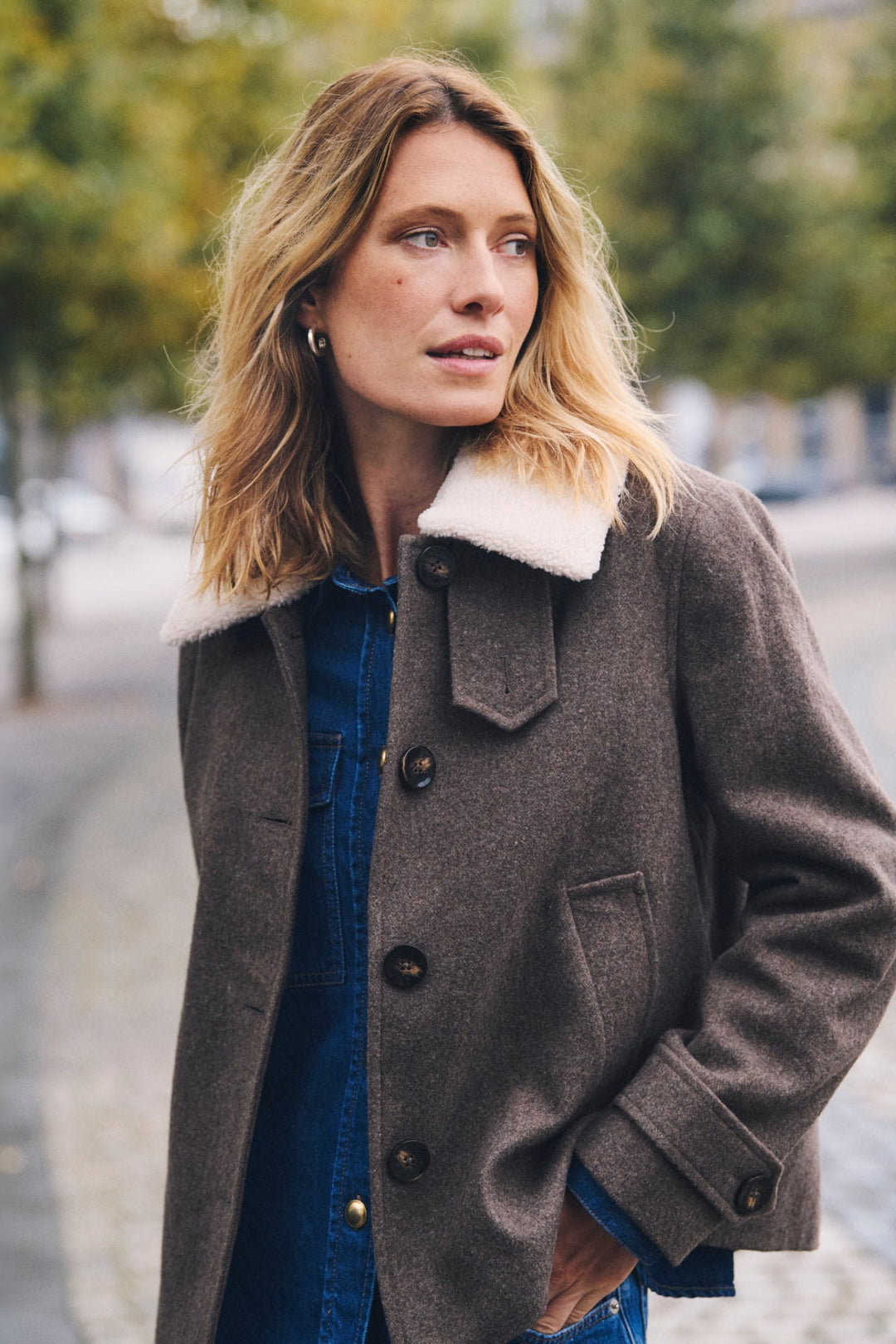 Sylvia Outerwear Dark Walnut Melange | Yttertøy | Smuk - Dameklær på nett