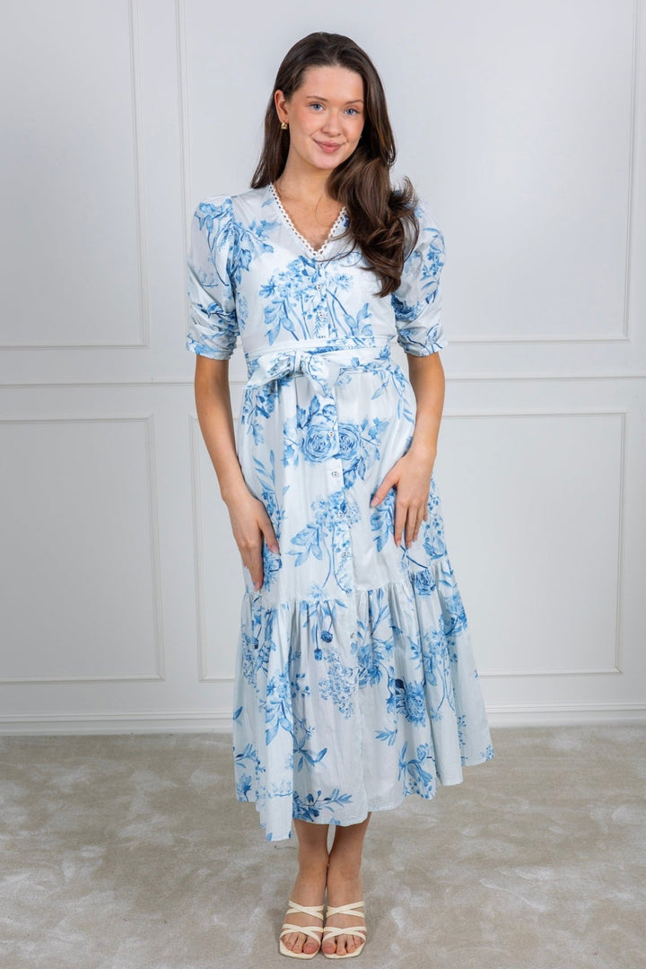 Sylvie Dress Blue Bloom | Kjoler | Smuk - Dameklær på nett