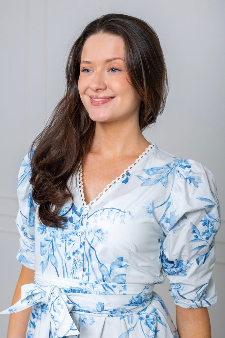 Sylvie Dress Blue Bloom | Kjoler | Smuk - Dameklær på nett
