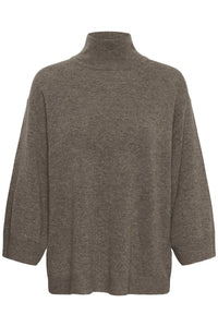Tallyiw Monika Highneck Chocolate Brown Melange