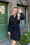 Tatiana Ls Short Embr Dress  Black