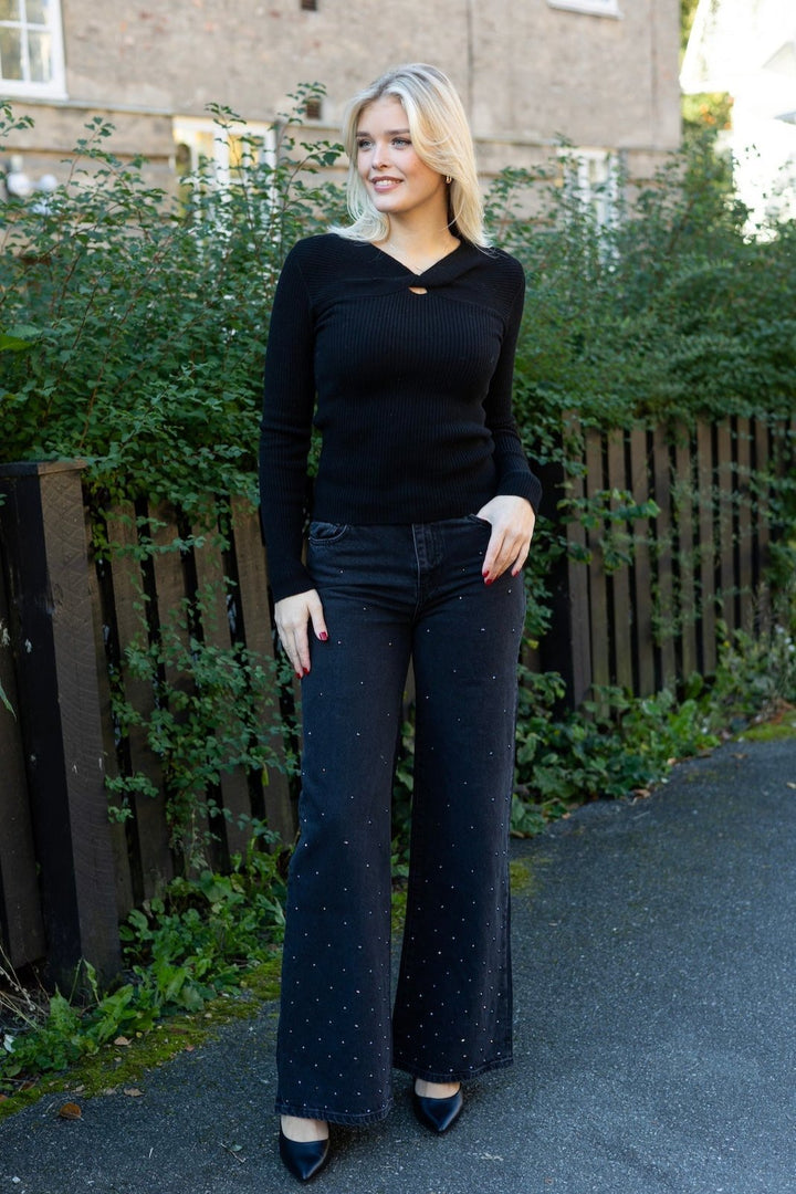 Taylor Embellished Washed Black | Bukser | Smuk - Dameklær på nett