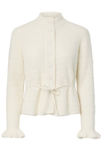 Thellis Ls Knit Cardigan Star White