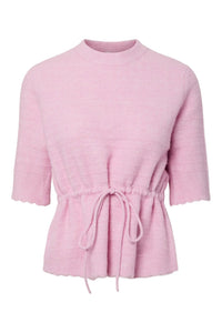 Thellis Ss Knit Pullover Pink Lady