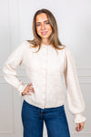 Thelma Ls Wool Blend Knit Cardigan Birch