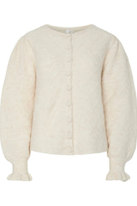 Thelma Ls Wool Blend Knit Cardigan Birch