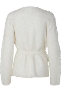 Tilde Ls Belt Knit Cardigan Star White