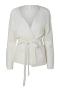 Tilde Ls Belt Knit Cardigan Star White