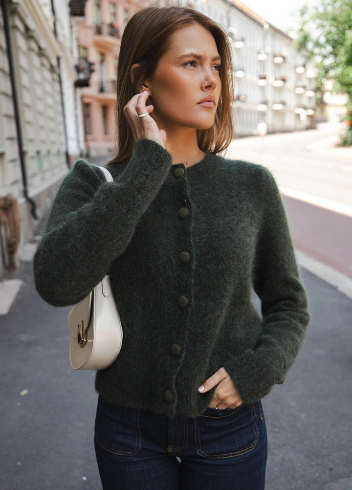 Ulla Mohair Cardigan Harvest Green | Genser | Smuk - Dameklær på nett