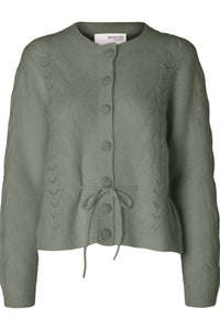 Vera Ls Knit Belt Cardigan Vetiver