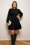 Vicky Dress Oil Black Corduroy