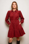 Vicky Dress Ruby Corduroy