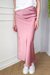 Vicky Heavy Sateen Skirt Evening Rose