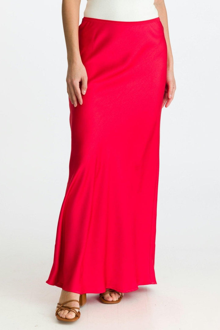 Vicky Heavy Sateen Skirt Red | Skjørt | Smuk - Dameklær på nett