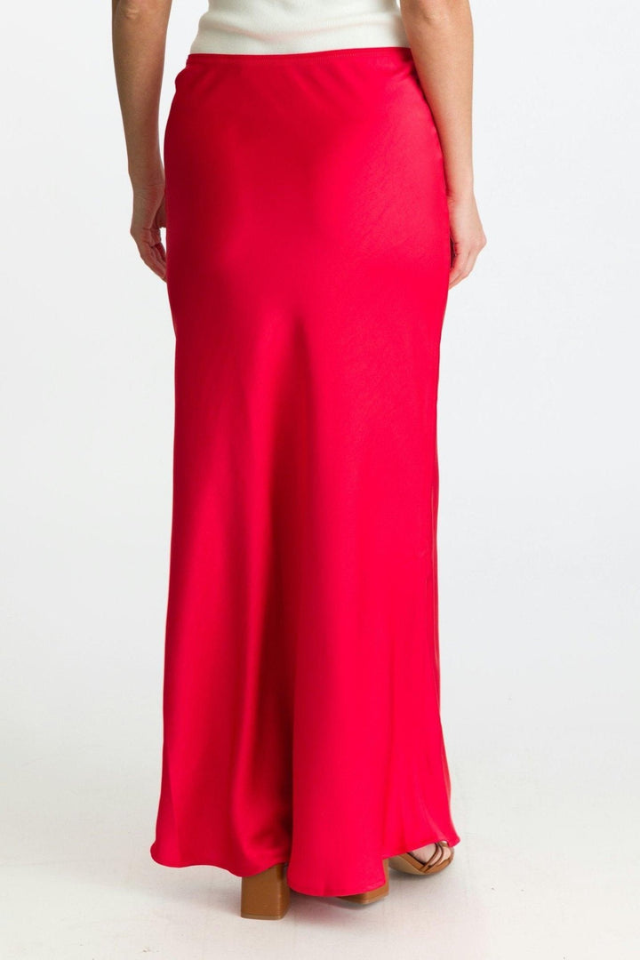 Vicky Heavy Sateen Skirt Red | Skjørt | Smuk - Dameklær på nett