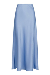 Vicky Heavy Sateen Skirt Smoke Blue