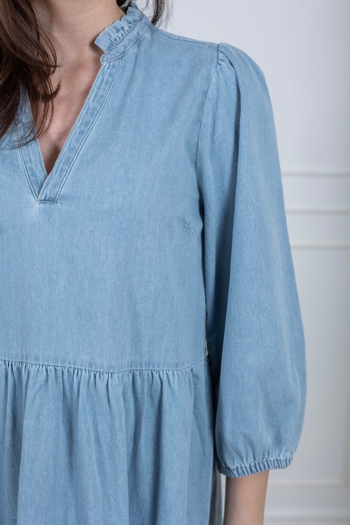 Viggasi Dress Whiteish Blue Denim | Kjoler | Smuk - Dameklær på nett